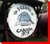 World's Largest Wooden Nickel - Boiestown, New Brunswick